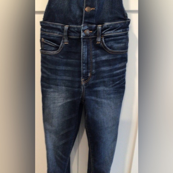 American Eagle Womens Size 6 Reg Jegging Overall Bib Overalls Blue Jeans Stretch - Picture 4 of 16